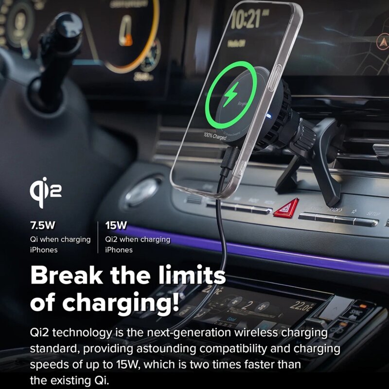 Suport auto cu incarcare wireless Ringke Peltier, 25W, negru