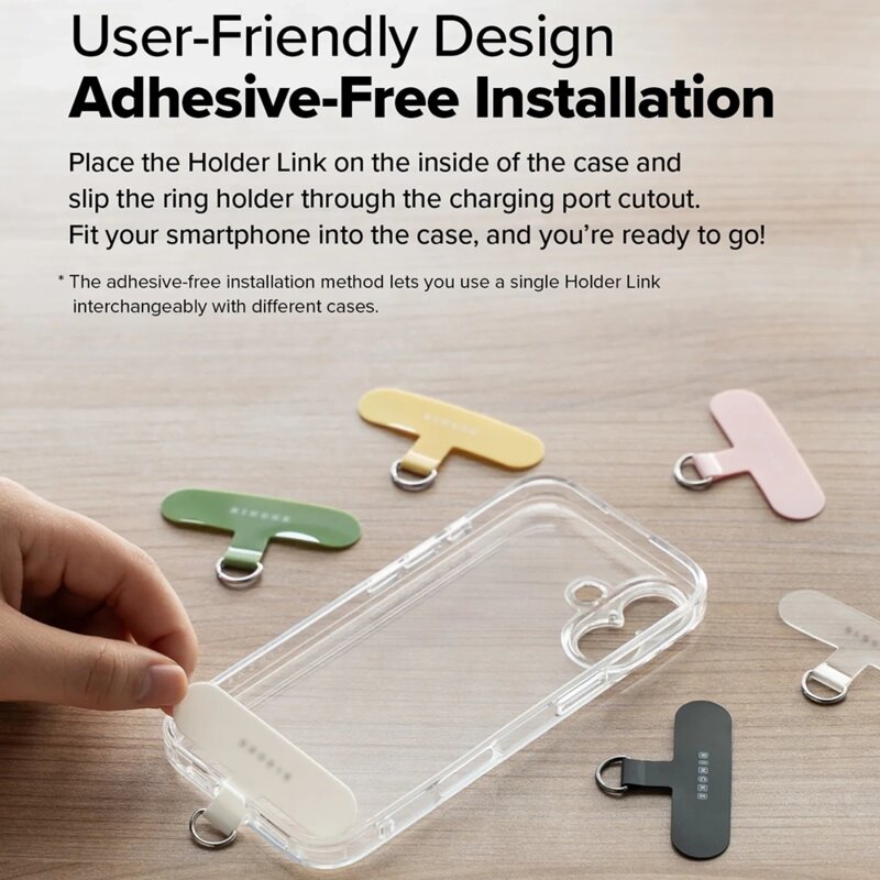 Snur mana, lanyard pentru telefon Ringke Link Flow P-Type, gri