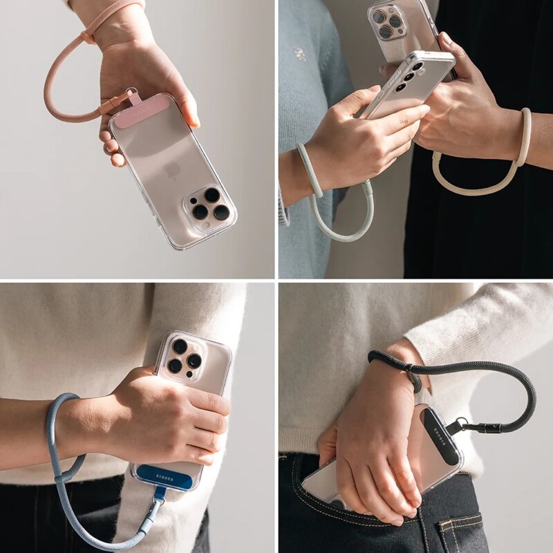 Snur mana, lanyard pentru telefon Ringke Link Flow P-Type, gri