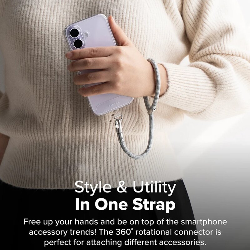 Snur, lanyard pentru telefon Ringke Link Flow P-Type, alb