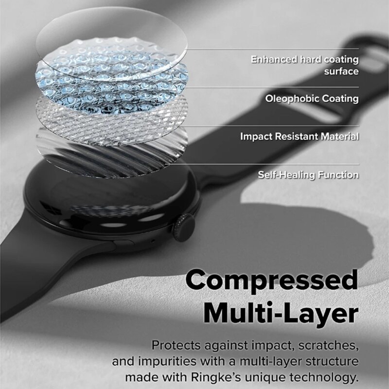 [Pachet 2x] Folie Google Pixel Watch 4 45mm Ringke Dual Easy Pro Film, transparenta