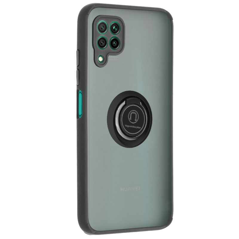 Husa Huawei P40 Lite Techsuit Glinth cu inel suport stand magnetic, negru