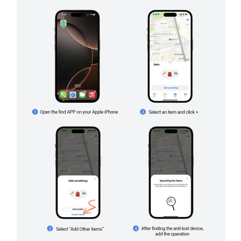 Dispozitiv anti-pierdere compatibil cu iOS Acefast S1, 230mAh, gri