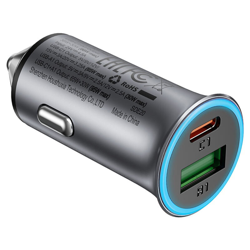 Incarcator auto Fast Charge USB, Type-C, 95W Acefast B16
