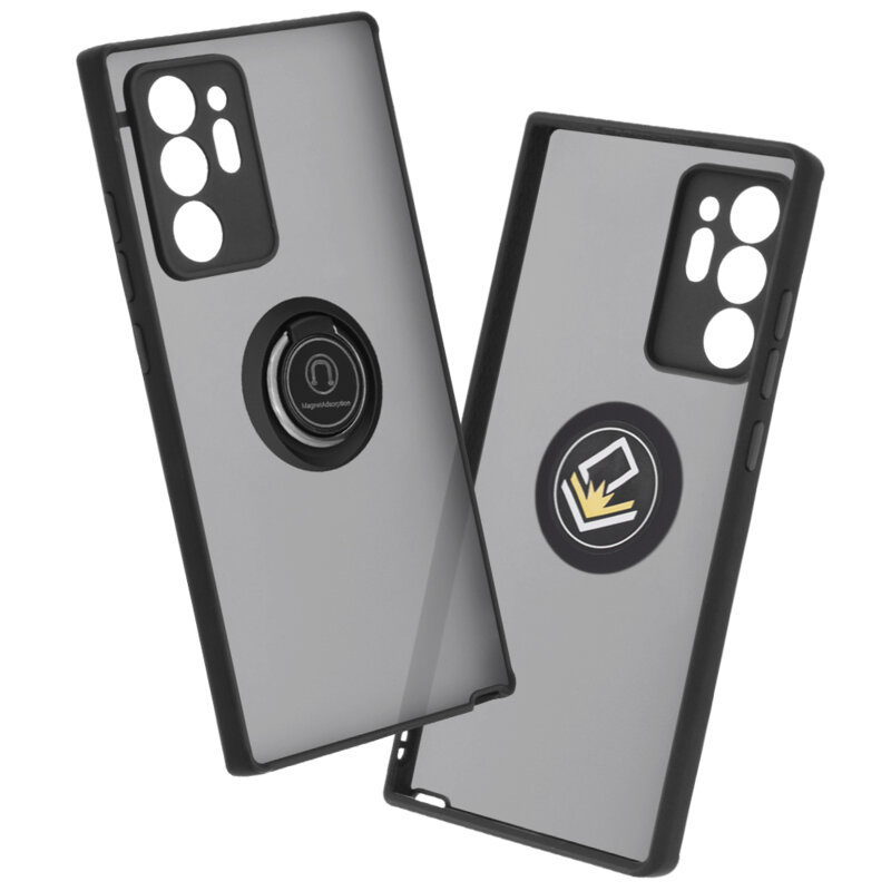 Husa Samsung Galaxy Note 20 Ultra Techsuit Glinth Cu Inel Suport Stand Magnetic - Negru