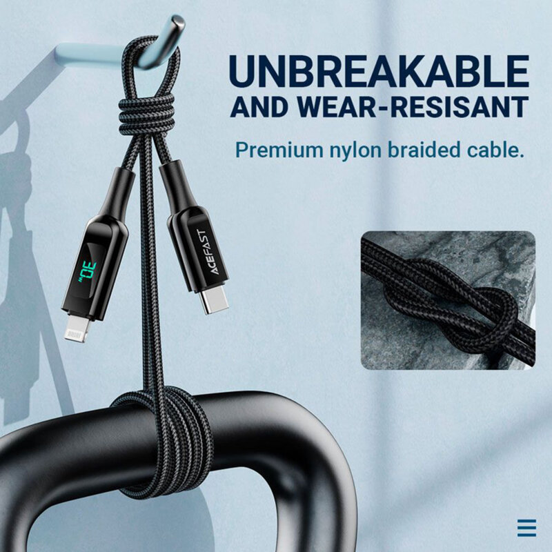 Cablu Lightning incarcare iPhone, 3A Acefast C6-01, 1.2m