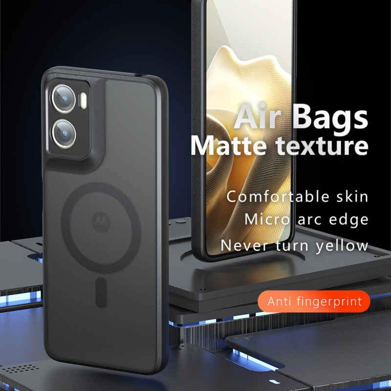 Husa Motorola Moto G06 Techsuit PureFrost MagSafe, negru frost