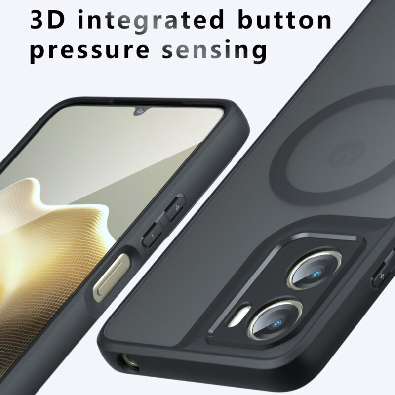 Husa Motorola Moto G06 Techsuit PureFrost MagSafe, negru frost