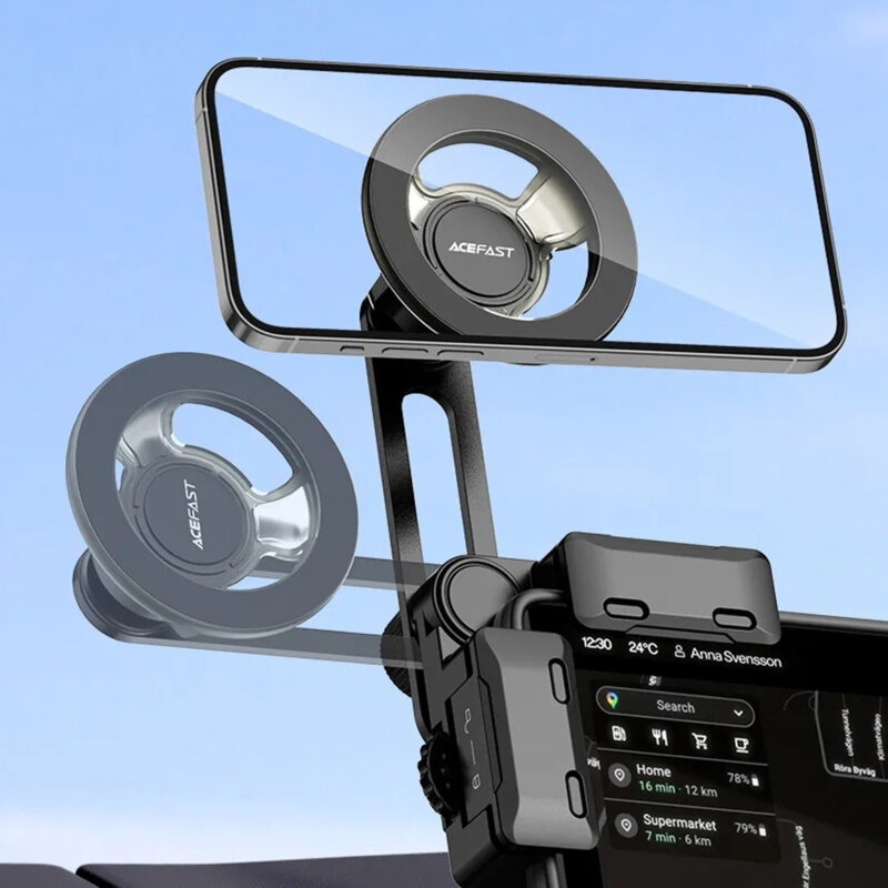 Suport auto magnetic cu prindere pe ecran bord, Acefast, D43