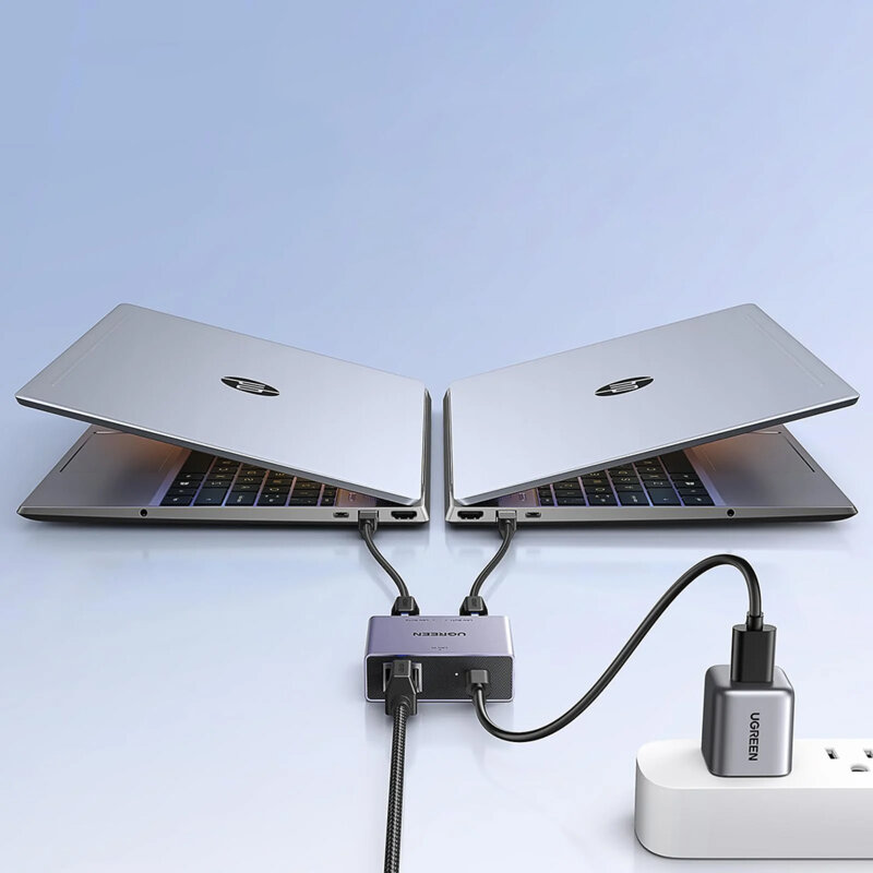 Splitter Ethernet, adaptor 2in1 RJ45 Ugreen, gri, 45311