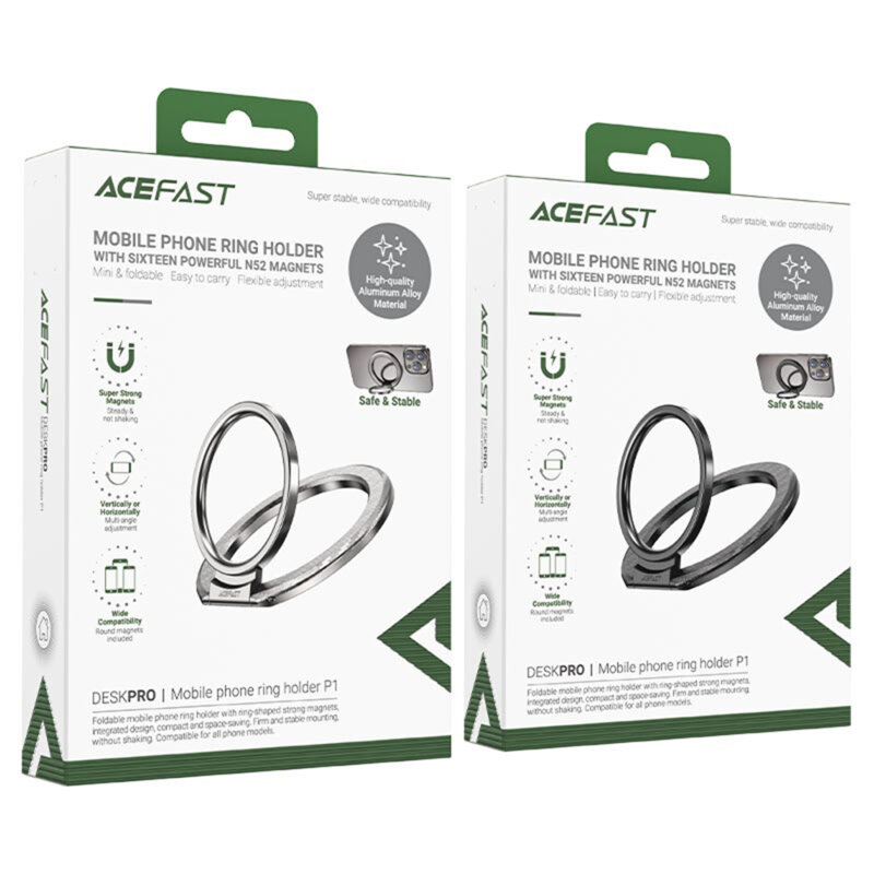 Suport inel pentru telefon, magnetic Acefast, P1, negru