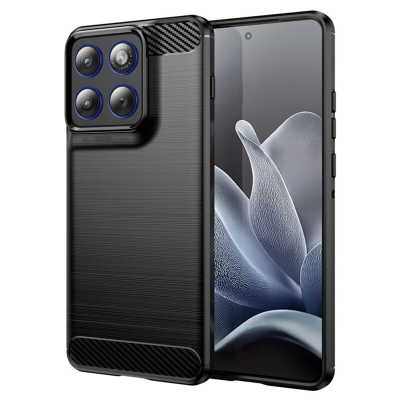 Husa Motorola Edge 70 Techsuit Carbon Silicone, negru