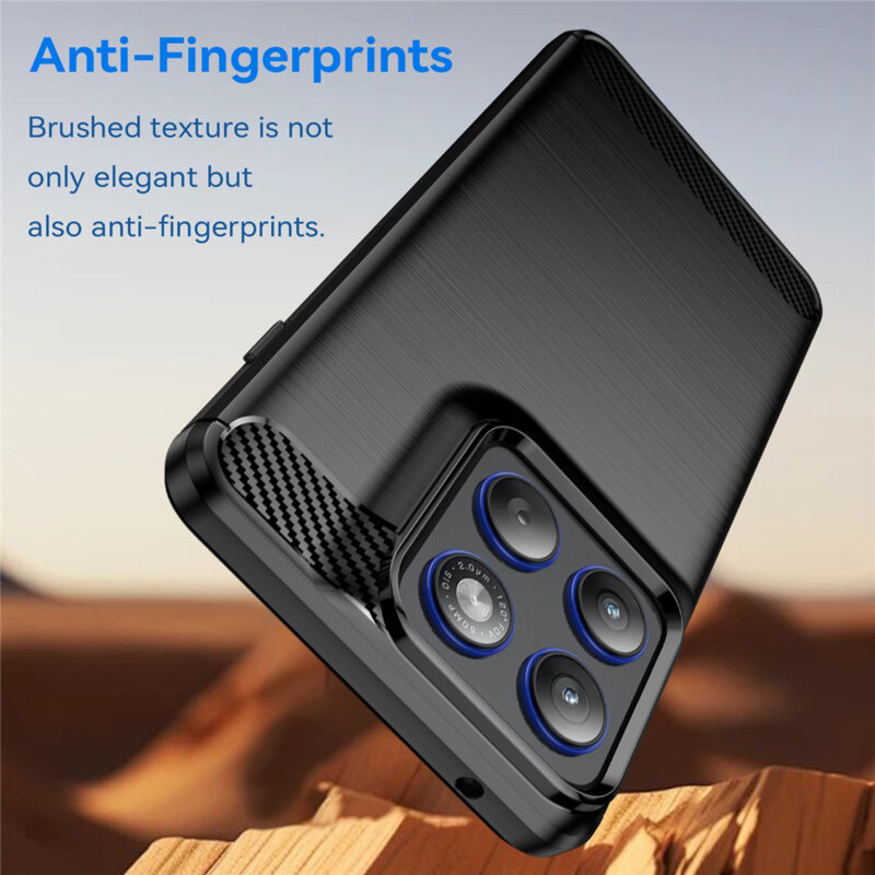 Husa Motorola Edge 70 Techsuit Carbon Silicone, negru