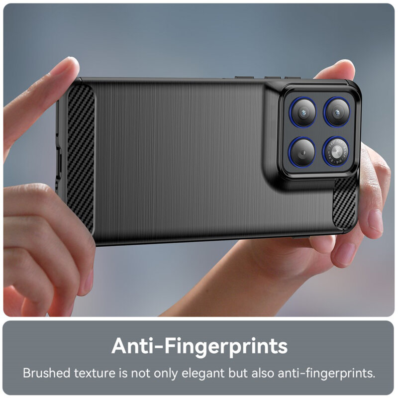 Husa Motorola Edge 70 Techsuit Carbon Silicone, negru