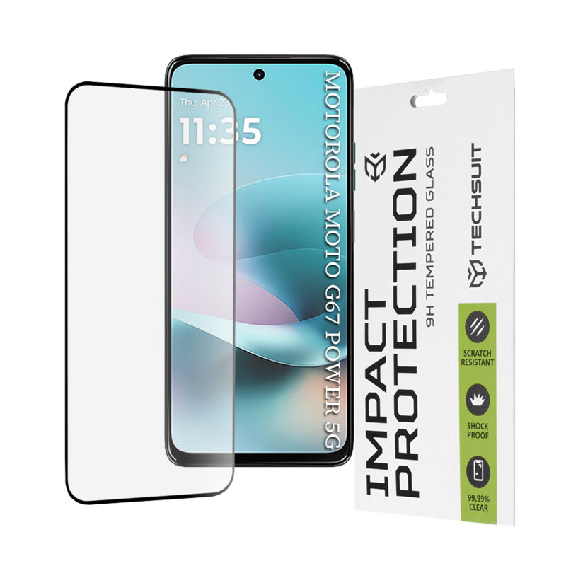 Folie sticla Motorola Moto G67 Power Techsuit 111D Full Glue Full Cover, negru