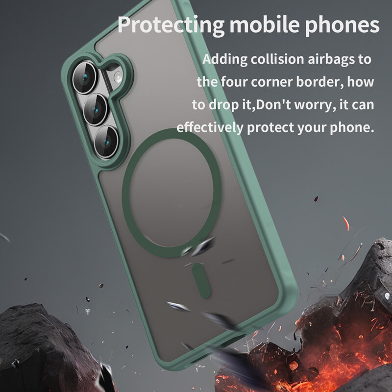 Husa Samsung Galaxy S26 Techsuit HaloFrost II MagSafe, verde