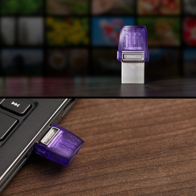 Stick OTG 2in1 USB, Type-C 128GB Kingston, gri/mov, DTDUO3CG3/128GB