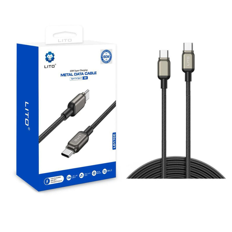 Cablu de date Fast Charging Type-C la Type-C Lito, LD17