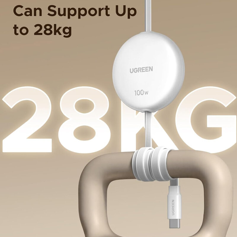 Cablu Type-C MacBook retractabil Ugreen, 100W, 1m, alb, L531