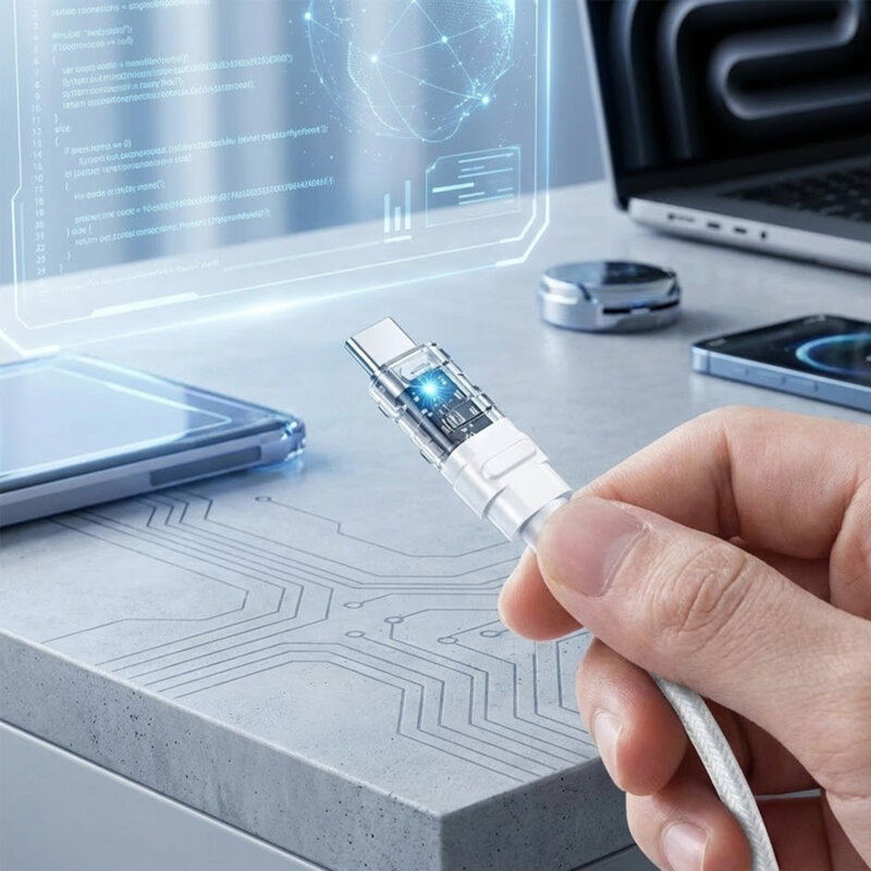 Cablu date Fast Charge tip C Lito, transparent design, 60W, LD05