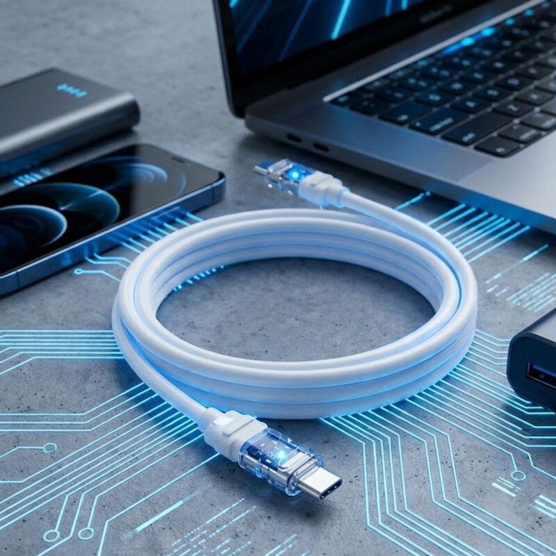 Cablu date Fast Charge tip C Lito, transparent design, 60W, LD05