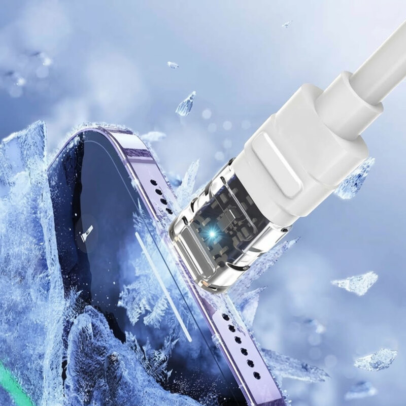 Cablu date Fast Charge Type-C, Lightning Lito, transparent, 27W, LD05