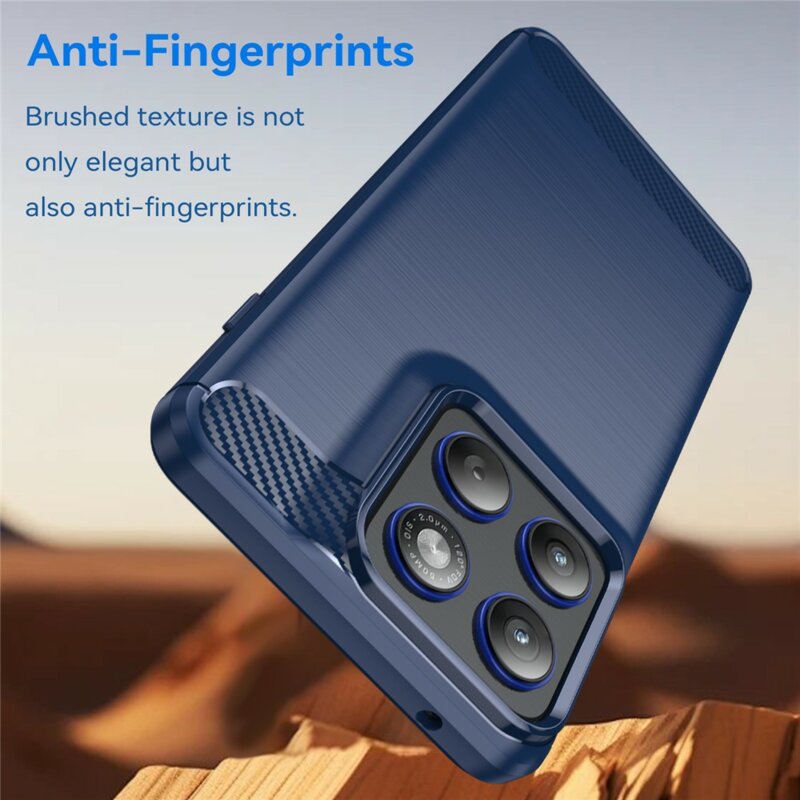 Husa Motorola Edge 70 Techsuit Carbon Silicone, albastru