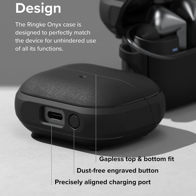 Husa Samsung Galaxy Buds 3 FE Ringke Onyx Magnetic, negru