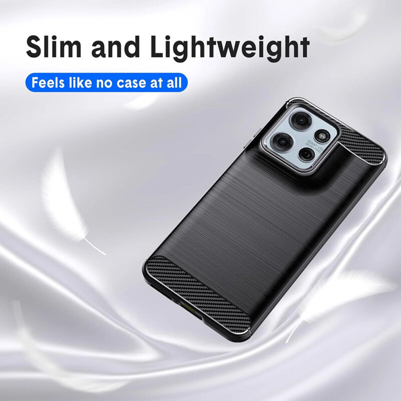 Husa Motorola Moto G57 Power Techsuit Carbon Silicone, negru