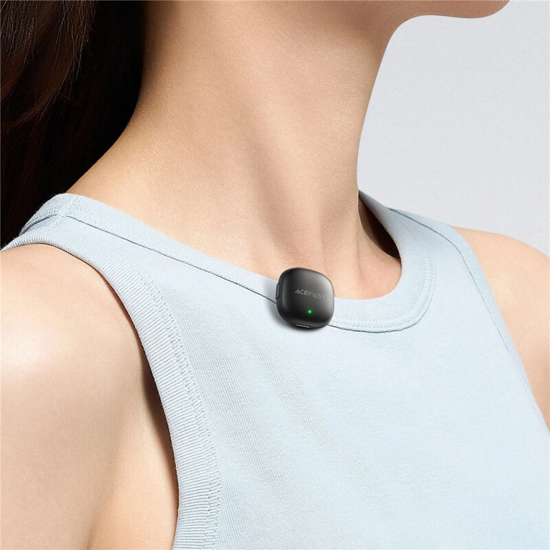 Microfon tip lavaliera pentru iPhone Acefast R1, 750mAh, negru