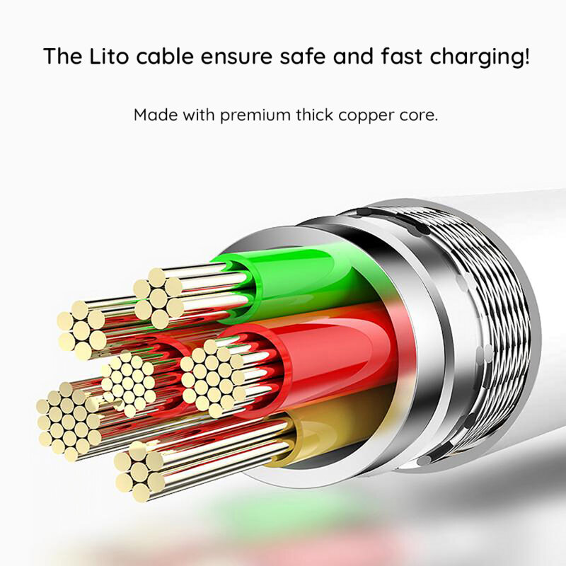 Cablu de date Fast Charging Type-C la Lightning Lito, 1m, 60W, LD03