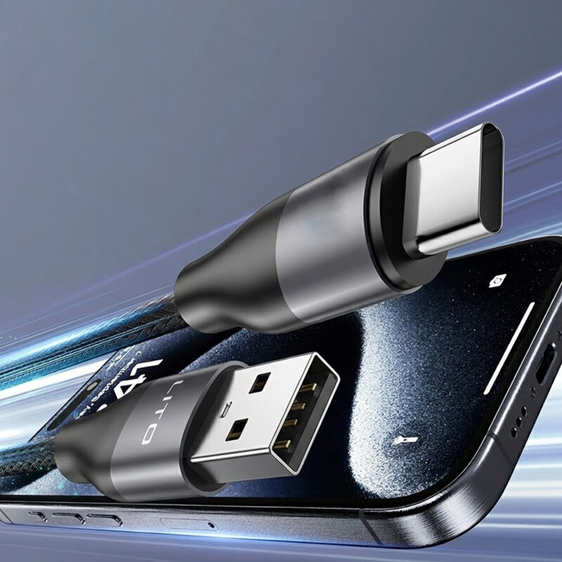 Cablu de date USB la Type-C Fast Charging, 6A Lito LD23T, gri