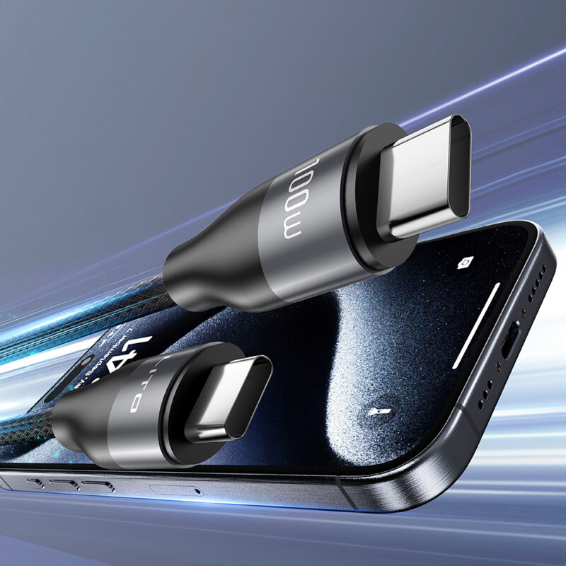 Cablu de date Type-C Fast Charging, 100W, 2m Lito LD25CC, gri