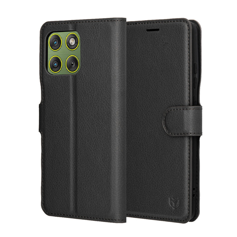 Husa Motorola Edge 70 Techsuit Leather Folio, negru