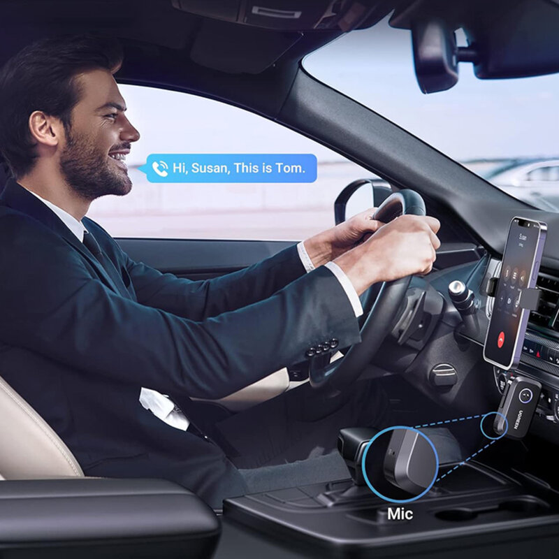 Adaptor audio Jack Bluetooth 5.3 cu microfon Ugreen, negru, 90748