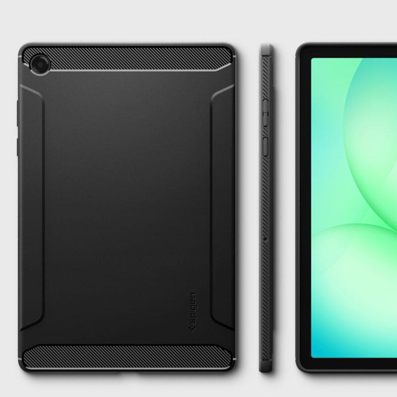 Husa Samsung Galaxy Tab A11 Plus Spigen Rugged Armor, negru mat