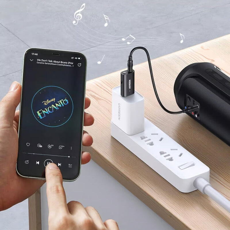 Adaptor audio USB, Jack 3.5mm, BT5.1 cu cablu Ugreen, negru, 60300