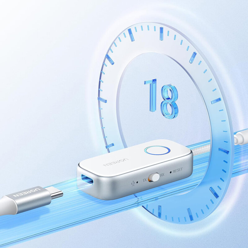 Adaptor audio Jack Bluetooth 5.4 cu microfon Ugreen, alb, 45812