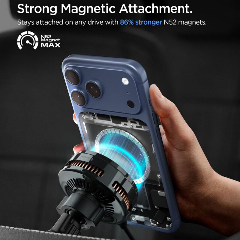 Suport auto cu incarcare wireless Qi2.2 Spigen, 25W, EV25MFAQ