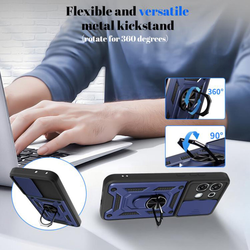 Husa Oppo A6 Pro 4G protectie camera Techsuit CamShield Series, albastru