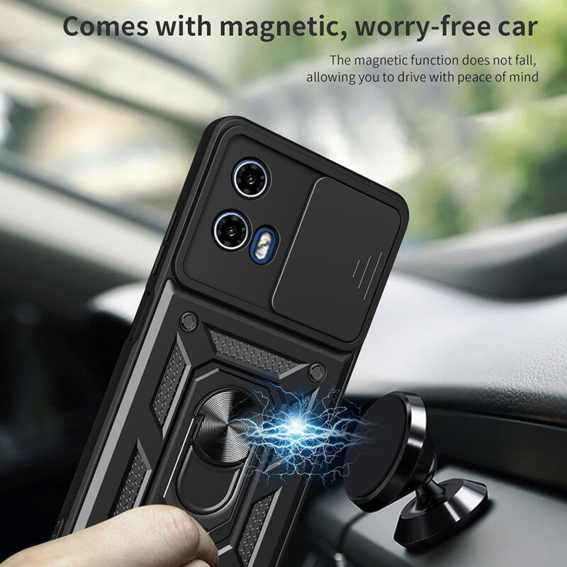 Husa Motorola Moto G67 Power protectie camera Techsuit CamShield Series, negru