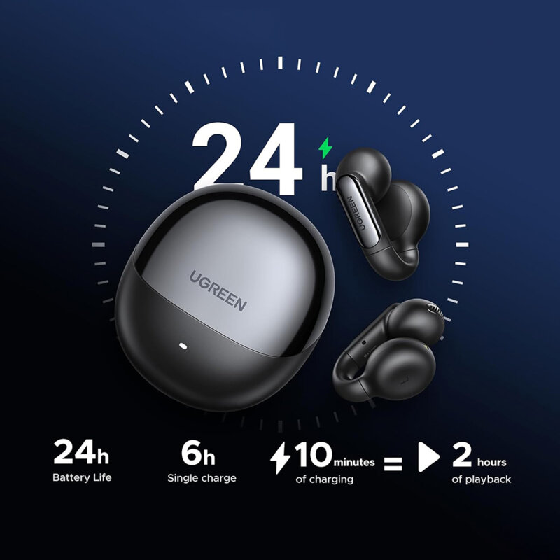 Casti Bluetooth TWS, Call Noise Reduction Ugreen, alb, 45761