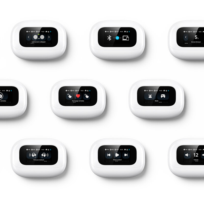 Casti Bluetooth 5.4 Noise Reduction cu display Ugreen, alb, 55136