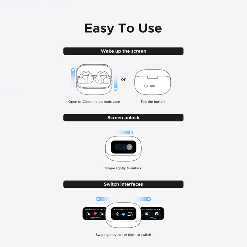Casti Bluetooth 5.4 Noise Reduction cu display Ugreen, alb, 55136
