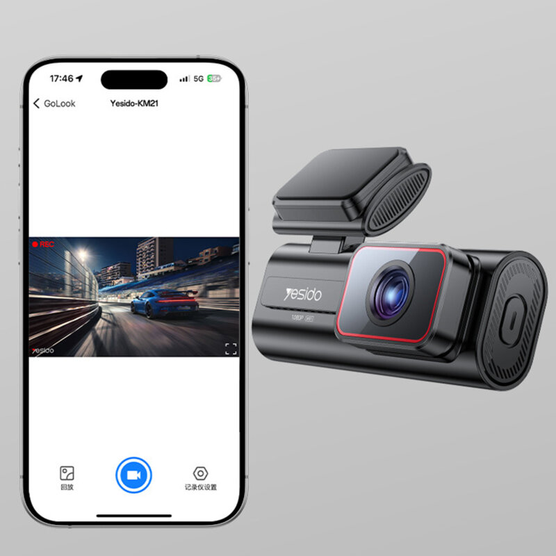 Camera auto Full HD 1080p, Wi-Fi, functie G-Sensor, Yesido KM21