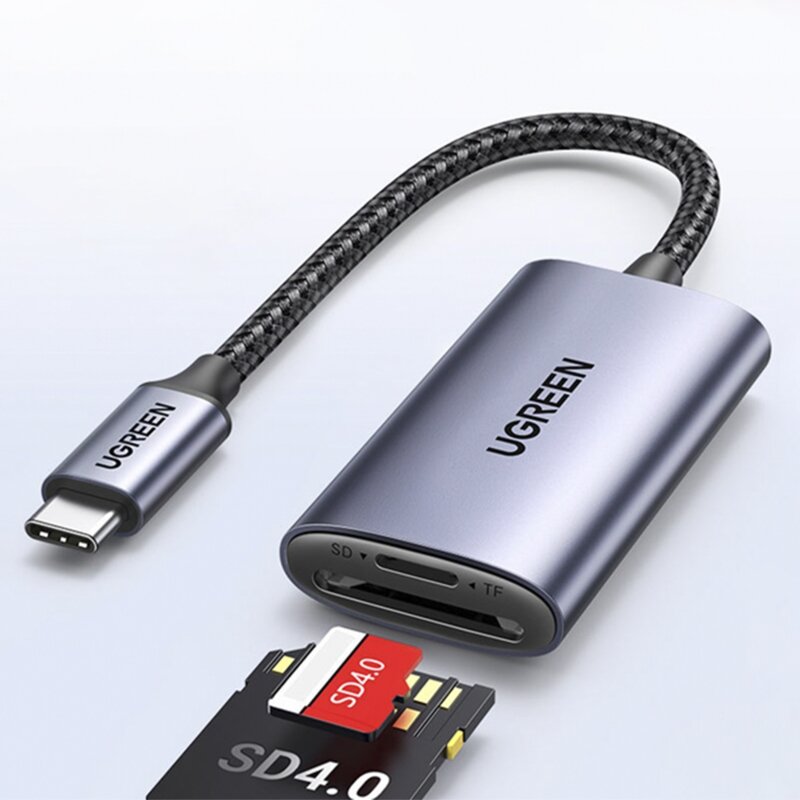 Adaptor tip C, card reader TF/SD Card Ugreen, 5Gbps, gri, 80888