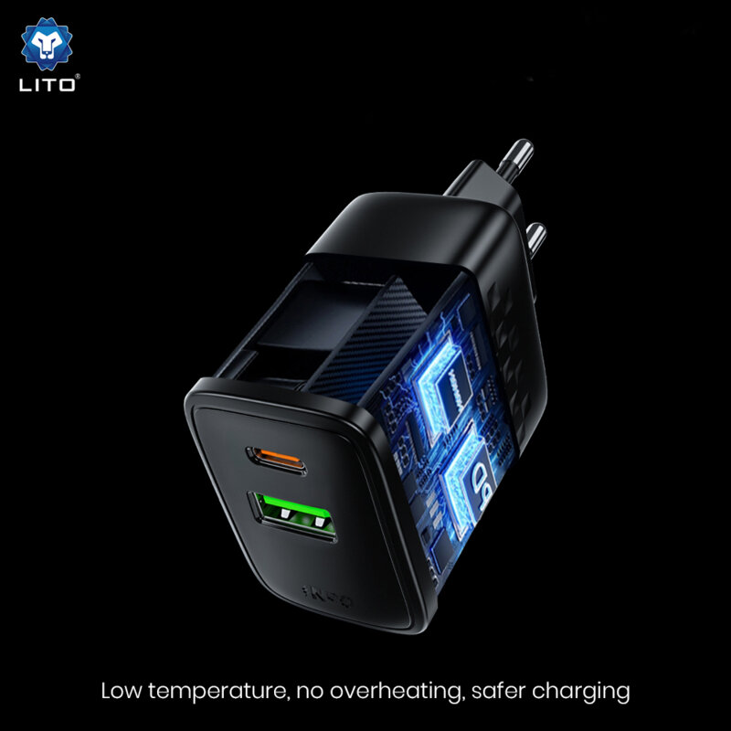 Incarcator priza Type-C, USB, 65W Lito, negru, LC24