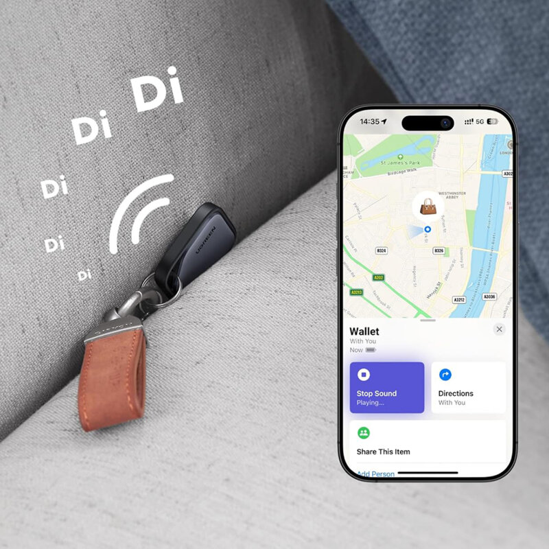 Dispozitiv anti-pierdere Apple Find My Ugreen, gri, 45297