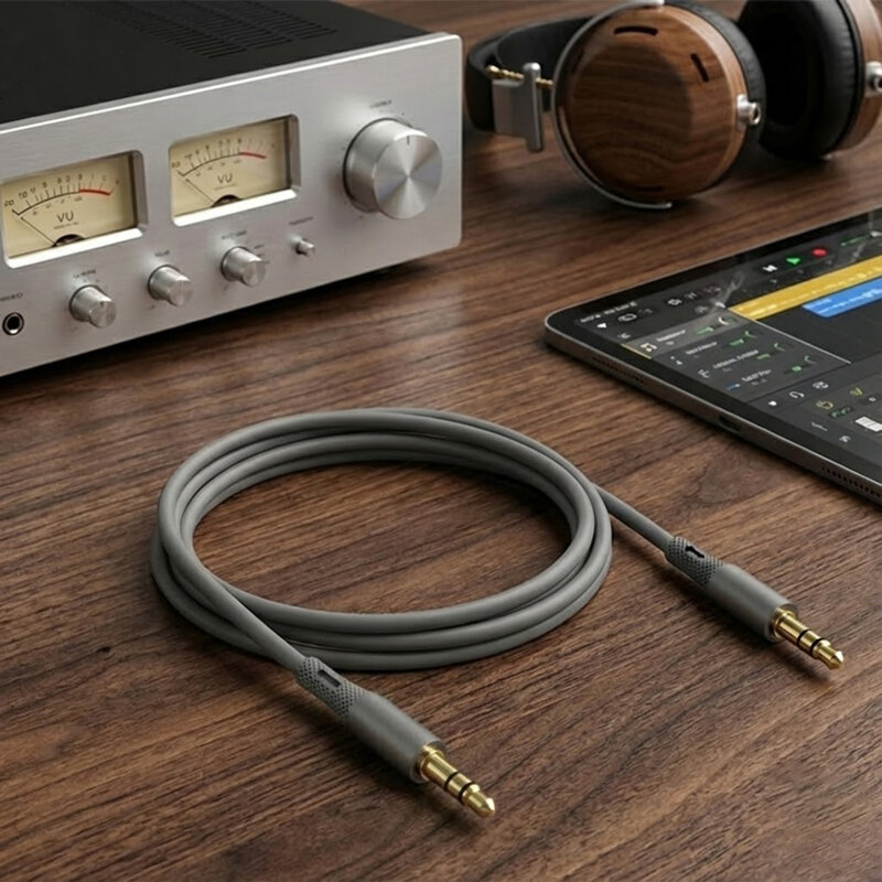 Cablu audio premium, adaptor AUX Hi-Fi Techsuit SoundFleX AC3, 1m