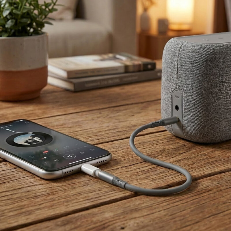 Cablu audio premium, adaptor AUX Hi-Fi Techsuit SoundFleX AC3, 1m